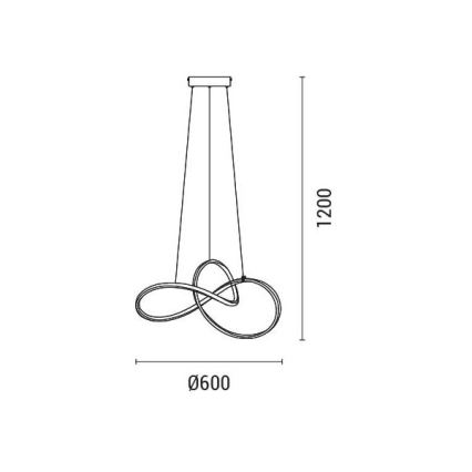 LED Lustr na lanku SATURN LED/30W/230V 3000K