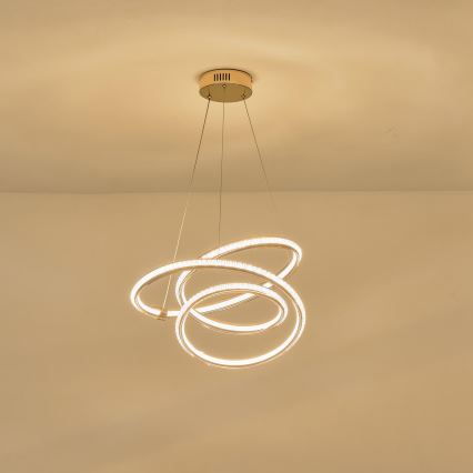LED Lustr na lanku SATURN LED/38W/230V 3000K 50x50 cm