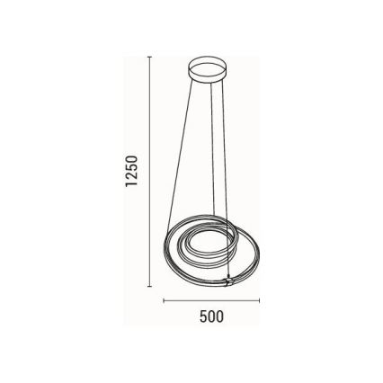 LED Lustr na lanku SATURN LED/38W/230V 3000K 50x50 cm
