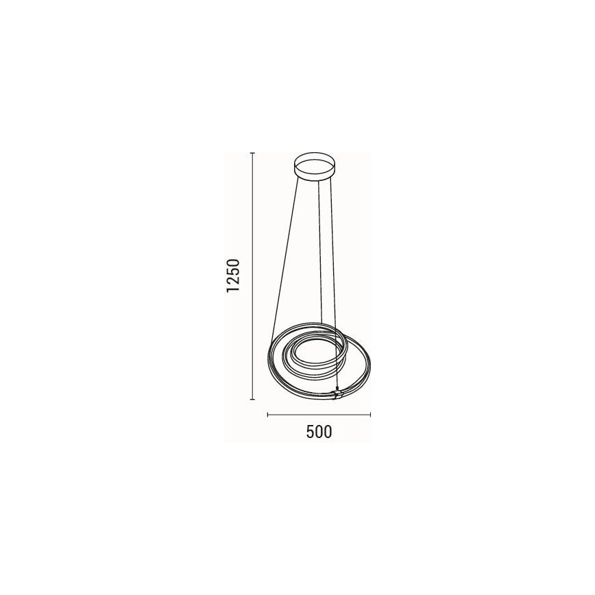 LED Lustr na lanku SATURN LED/38W/230V 3000K 50x50 cm