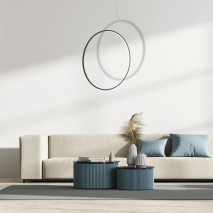 LED Lustr na lanku SATURNO LED/46W/230V pr. 80 cm IP44 černá