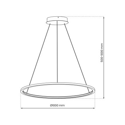 LED Lustr na lanku SATURNO LED/57W/230V pr. 100 cm IP44 antracit