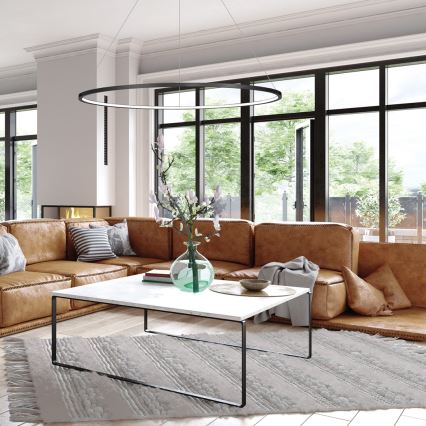 LED Lustr na lanku SATURNO LED/57W/230V pr. 100 cm IP44 černá