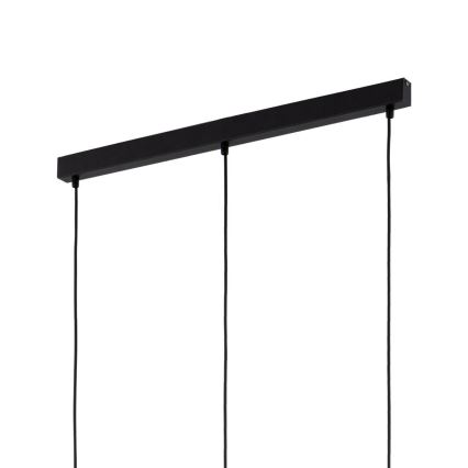 LED Lustr na lanku SEBO 3xE27/15W/230V černá/kouřová béžová