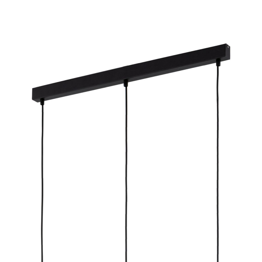 LED Lustr na lanku SEBO 3xE27/15W/230V černá/kouřová béžová