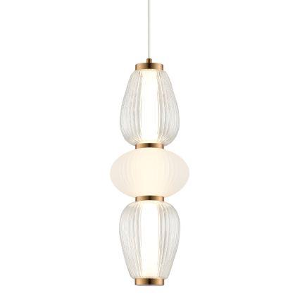 LED Lustr na lanku SHINY LED/17W/230V bílá/zlatá