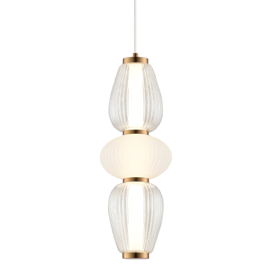 LED Lustr na lanku SHINY LED/17W/230V bílá/zlatá