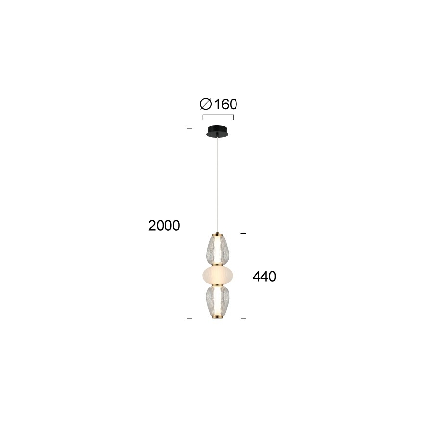LED Lustr na lanku SHINY LED/17W/230V bílá/zlatá