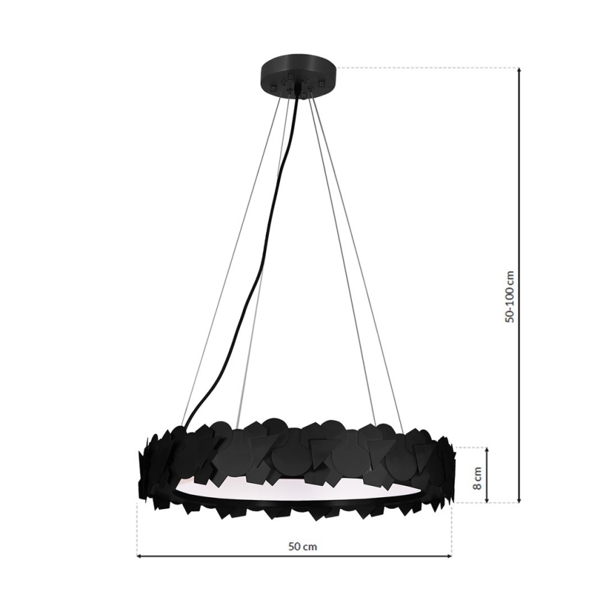 LED Lustr na lanku SOHO 1xLED/24W/230V černá