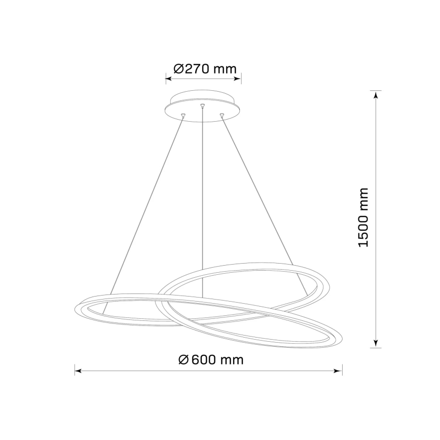 LED Lustr na lanku TANGO LED/44W/230V 4000K pr. 60 cm černá