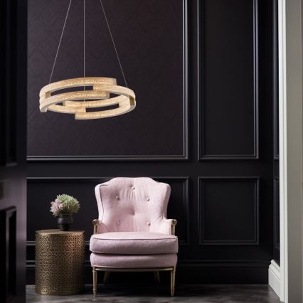 LED Lustr na lanku TARJA LED/36W/230V 3000/4000/6000K pr. 60 cm zlatá