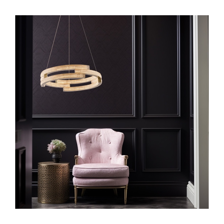 LED Lustr na lanku TARJA LED/36W/230V 3000/4000/6000K pr. 60 cm zlatá