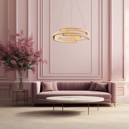 LED Lustr na lanku TARJA LED/36W/230V 3000/4000/6000K pr. 60 cm zlatá