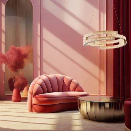 LED Lustr na lanku TARJA LED/36W/230V 3000/4000/6000K pr. 60 cm zlatá