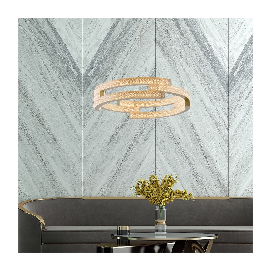 LED Lustr na lanku TARJA LED/36W/230V 3000/4000/6000K pr. 60 cm zlatá