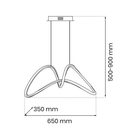 LED Lustr na lanku TESORO LED/48W/230V zlatá