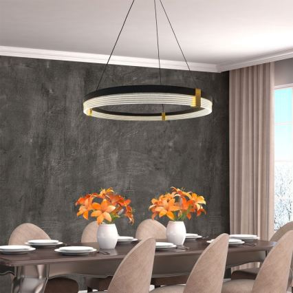 LED Lustr na lanku TRIANGLE LED/40W/230V 3000/4000/6000K pr. 60 cm černá