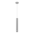 LED Lustr na lanku TUBA 1xGU10/6,5W/230V šedá/matný chrom