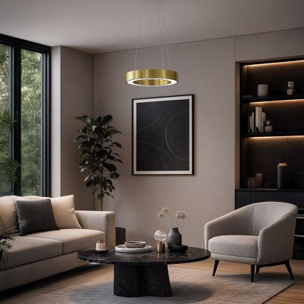 LED Lustr na lanku UNION LED/40W/230V 3000/4000/6500K pr. 40 cm zlatá