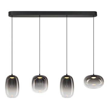 LED Lustr na lanku VASO LED/15W/230V černá/kouřová