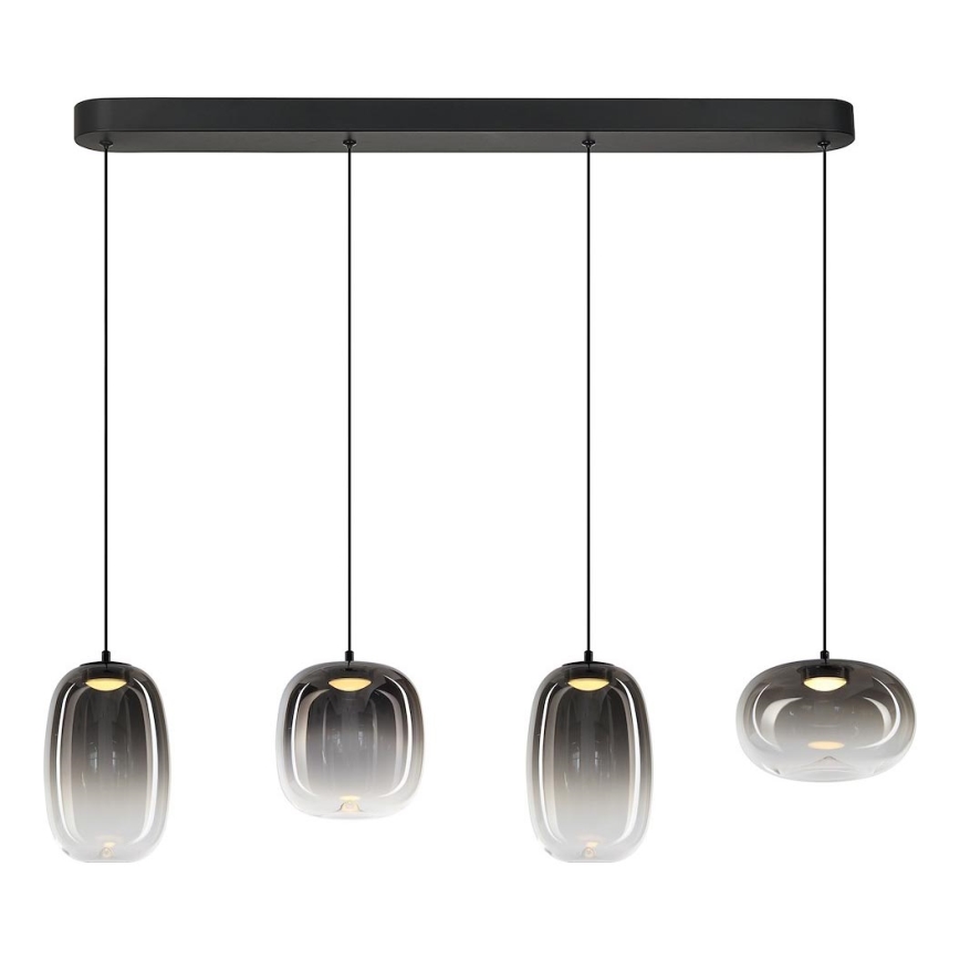 LED Lustr na lanku VASO LED/15W/230V černá/kouřová