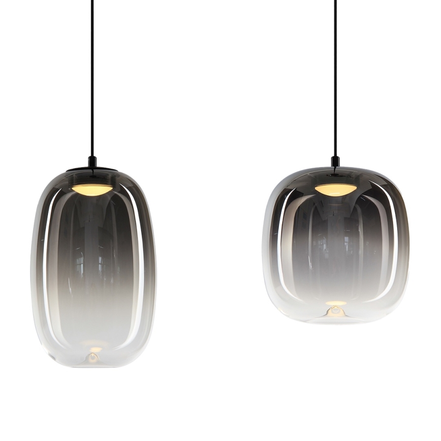 LED Lustr na lanku VASO LED/15W/230V černá/kouřová