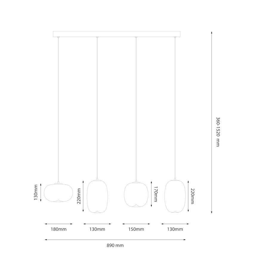 LED Lustr na lanku VASO LED/15W/230V zlatá/kouřová