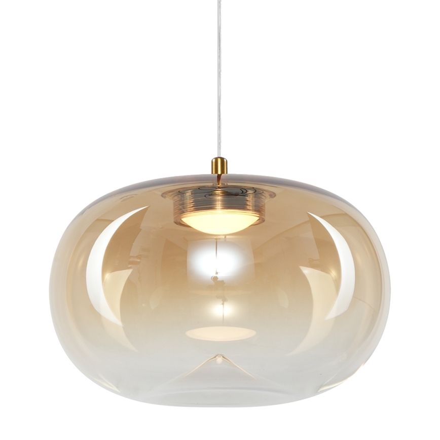LED Lustr na lanku VASO LED/4W/230V pr. 18 cm zlatá/kouřová
