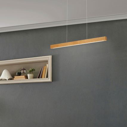 LED Lustr na lanku VERDE LED/18W/230V 3000K 76 cm dub