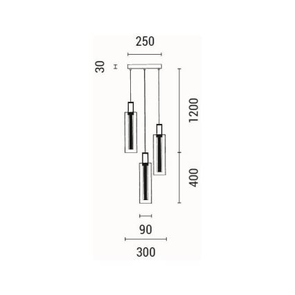 LED Lustr na lanku VIAL LED/21W/230V 3000K