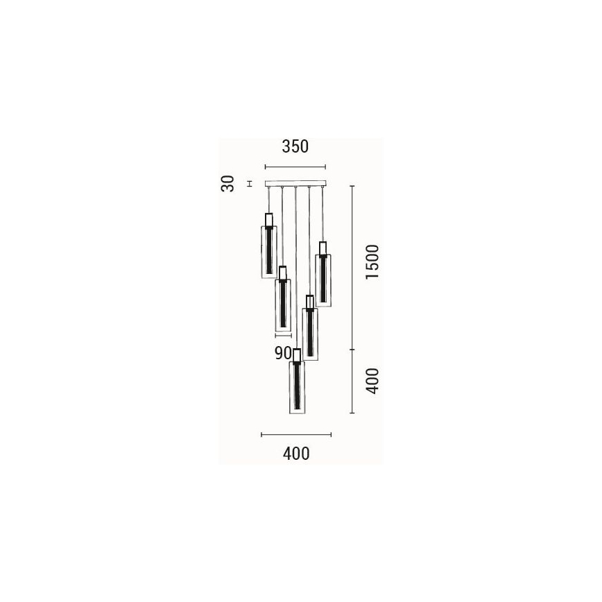 LED Lustr na lanku VIAL LED/38W/230V 3000K
