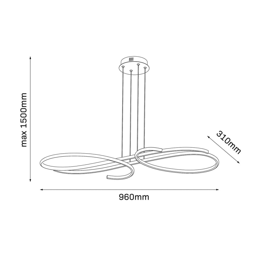 LED Lustr na lanku VIOLIN LED/40W/230V černá