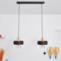 LED Lustr na lanku VOLTA 2xE27/15W/230V černá/zlatá
