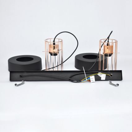 LED Lustr na lanku VOLTA 2xE27/15W/230V černá/zlatá