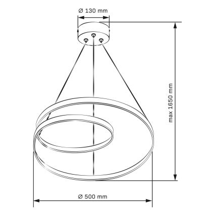 LED Lustr na lanku ZEFIRA LED/40W/230V 4000K pr. 50 cm antracit
