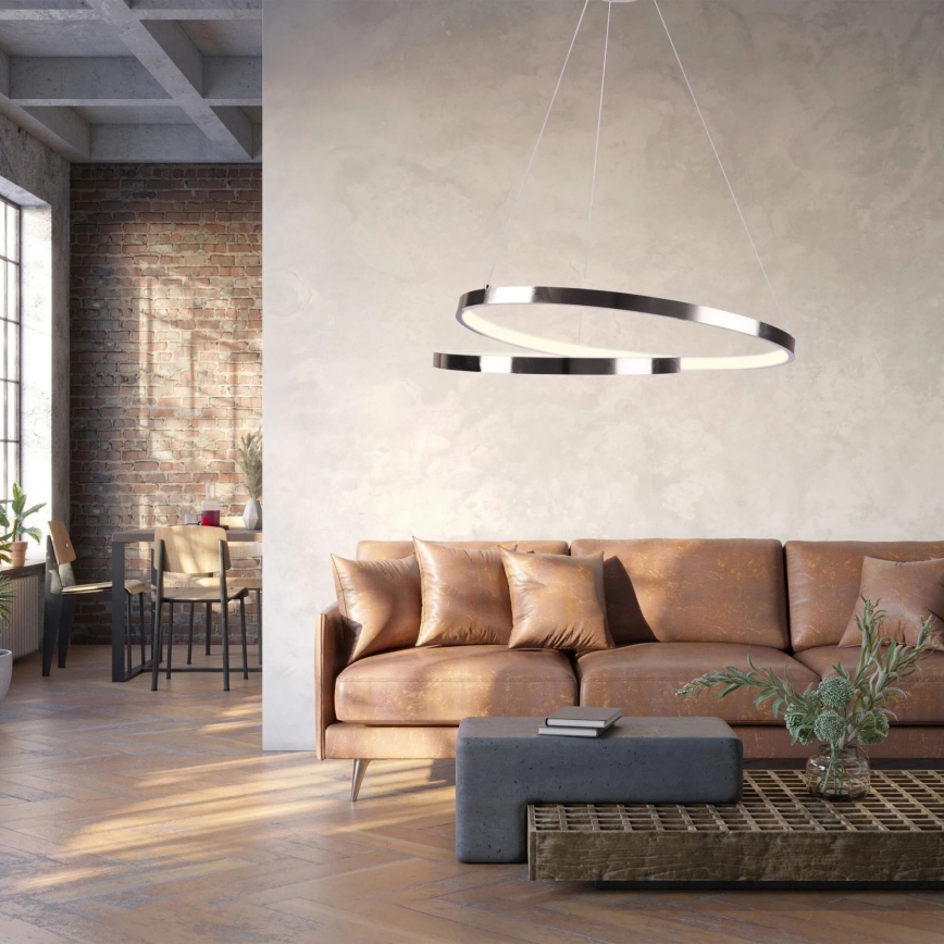 LED Lustr na lanku ZEFIRA LED/40W/230V 4000K pr. 50 cm lesklý chrom