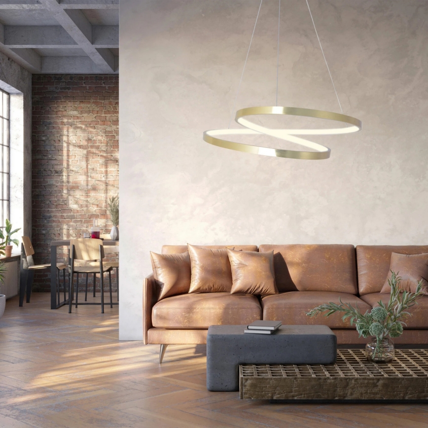 LED Lustr na lanku ZEFIRA LED/40W/230V 4000K pr. 50 cm zlatá