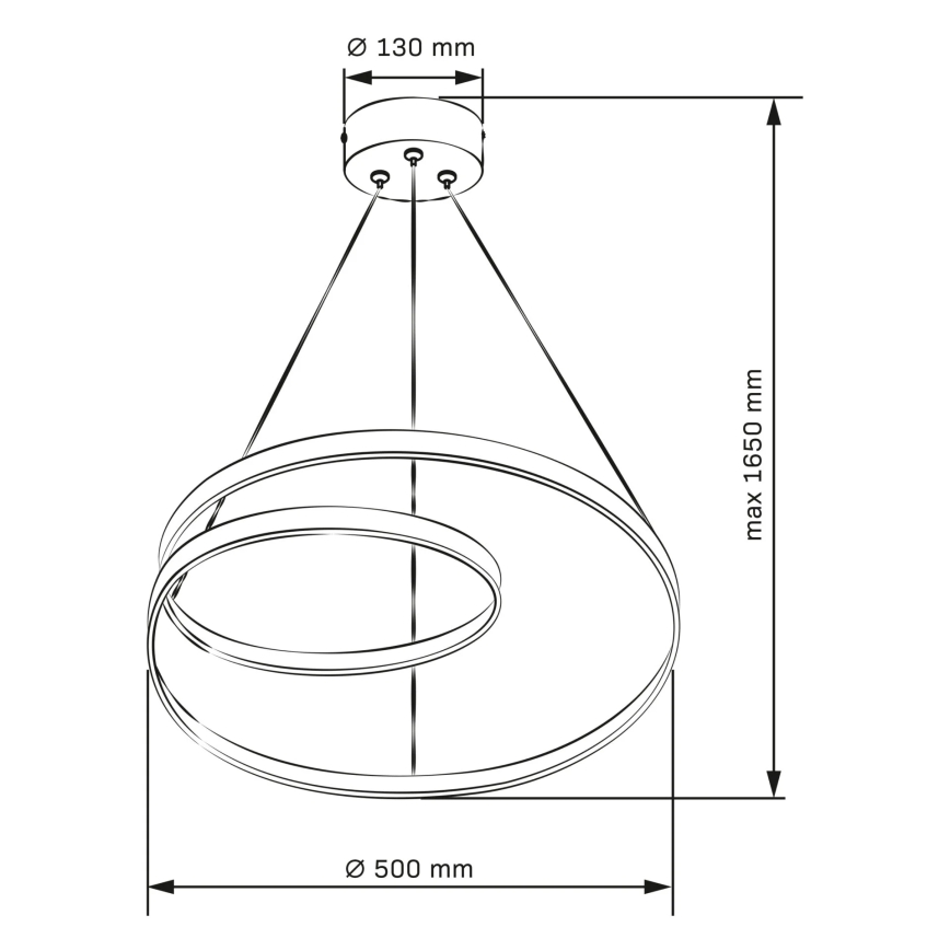 LED Lustr na lanku ZEFIRA LED/40W/230V 4000K pr. 50 cm zlatá