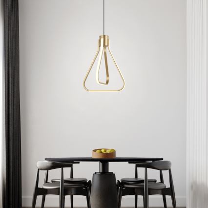 LED Lustr na lanku ZING LED/19W/230V zlatá