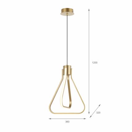 LED Lustr na lanku ZING LED/19W/230V zlatá