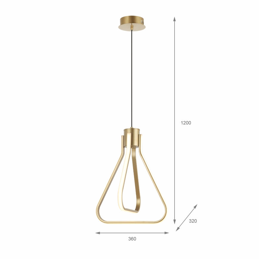 LED Lustr na lanku ZING LED/19W/230V zlatá