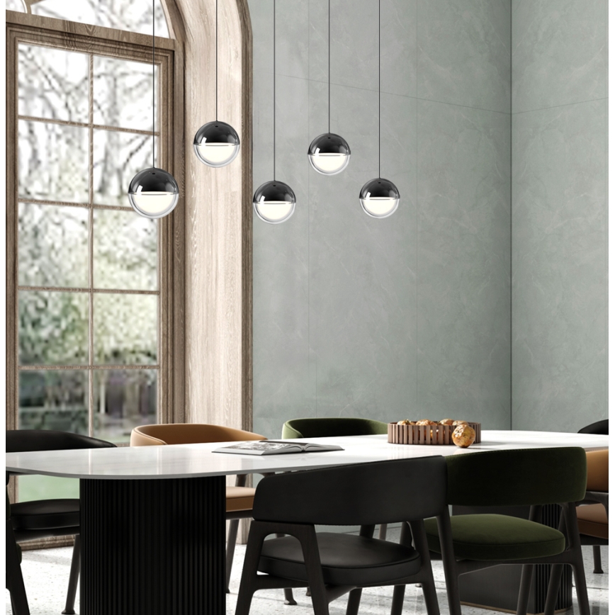 LED Lustr na lanku ZIREA LED/30W/230V černá