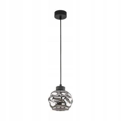 LED Lustr na lanku ZULIA 1xE27/15W/230V černá/kouřová černá
