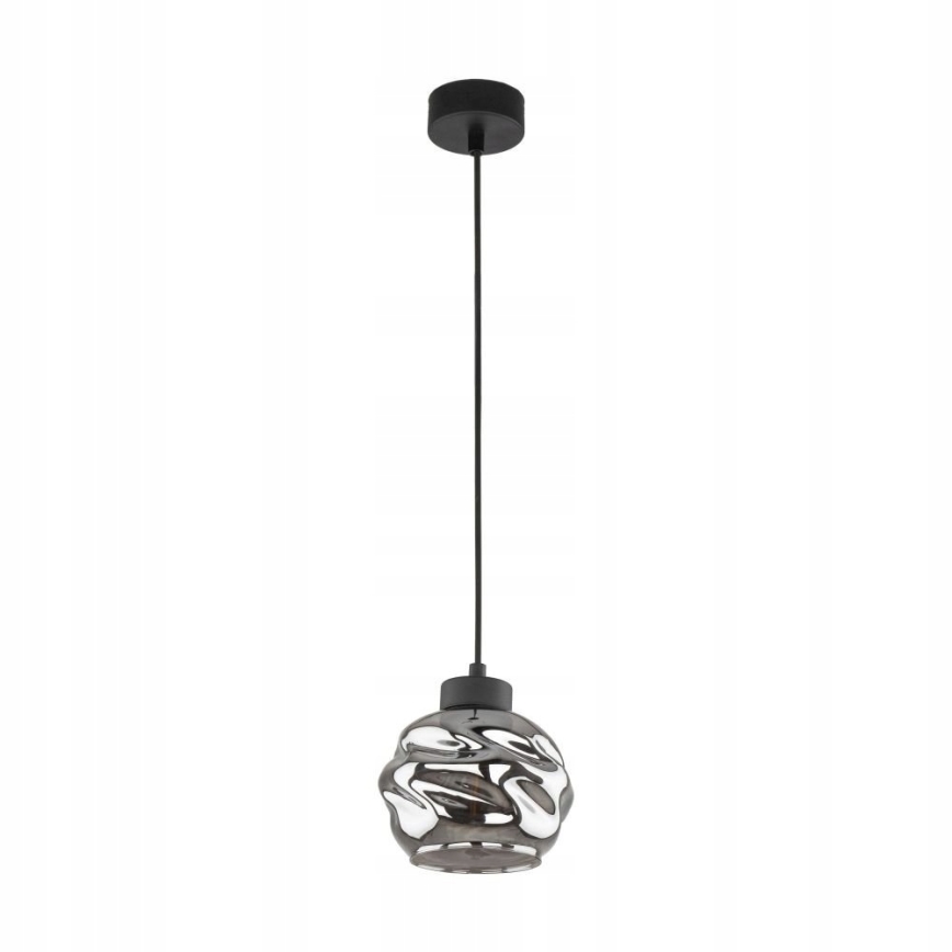 LED Lustr na lanku ZULIA 1xE27/15W/230V černá/kouřová černá