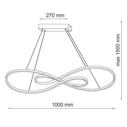 LED Lustr na lanku ZUMBA LED/50W/230V zlatá