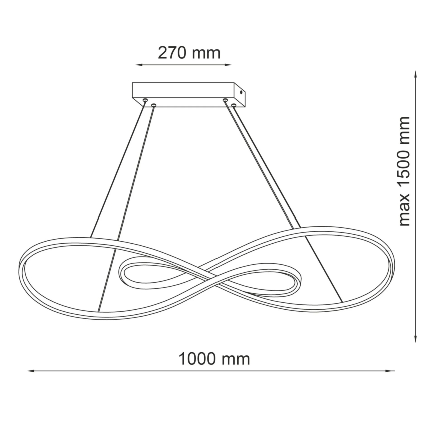 LED Lustr na lanku ZUMBA LED/50W/230V zlatá