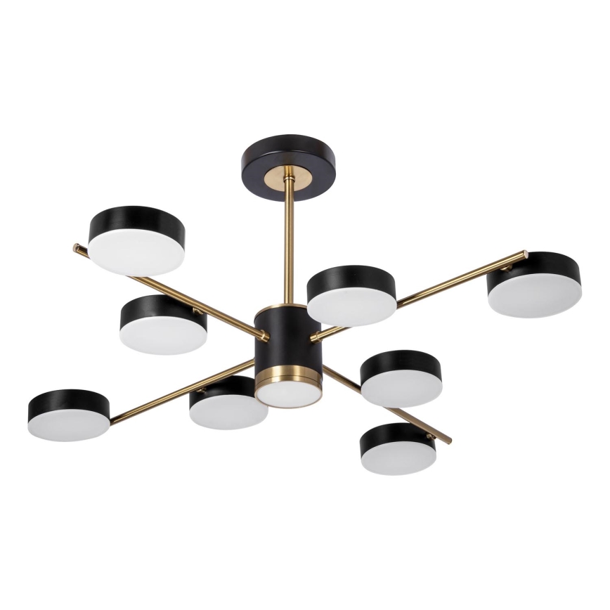 LED Lustr na tyči 8xLED/7W/230V + LED/6W 3000-6000K pr. 77 cm zlatá/černá