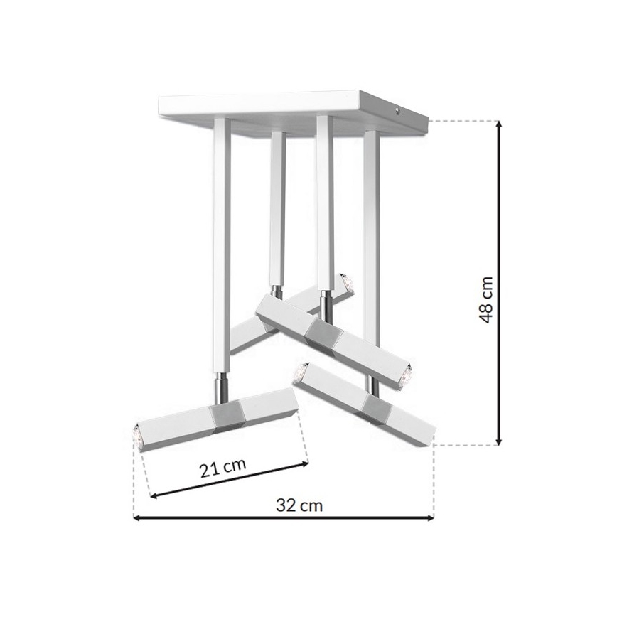 LED Lustr na tyči CASTRO 4xG9/7W/230V