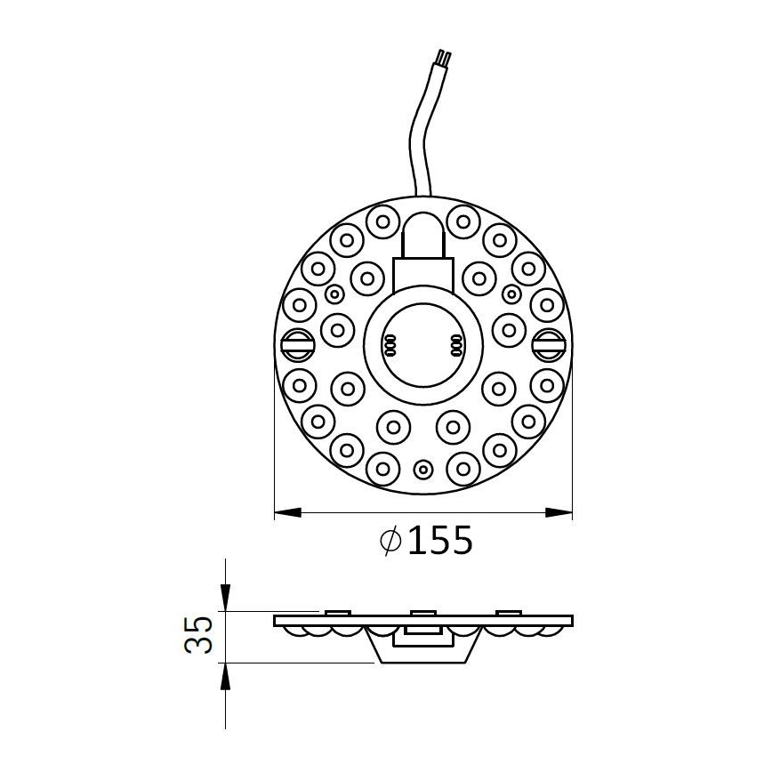 LED Magnetický modul LED/18W/230V pr. 15,5 cm 2700/3000/4000/5000/6500K