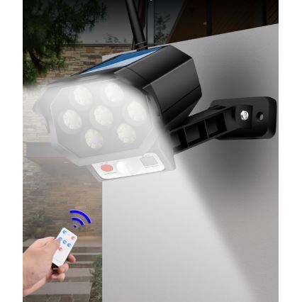 LED Maketa bezpečnostní kamery se senzorem a se solárním panelem LED/5W/5,5V 800 mAh IP65 + dálkové ovládání